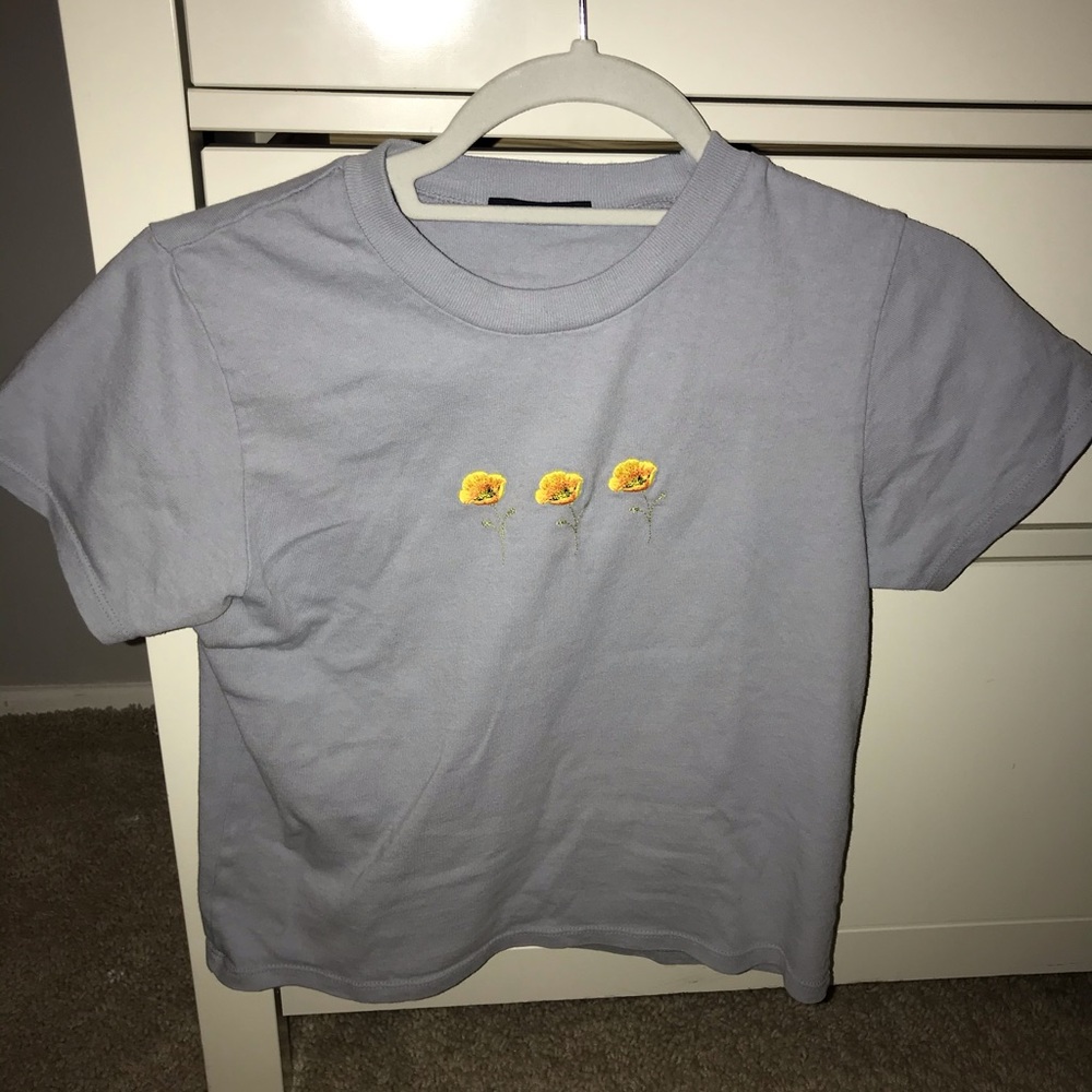 lavender sunflower shirt from Brandy Melville